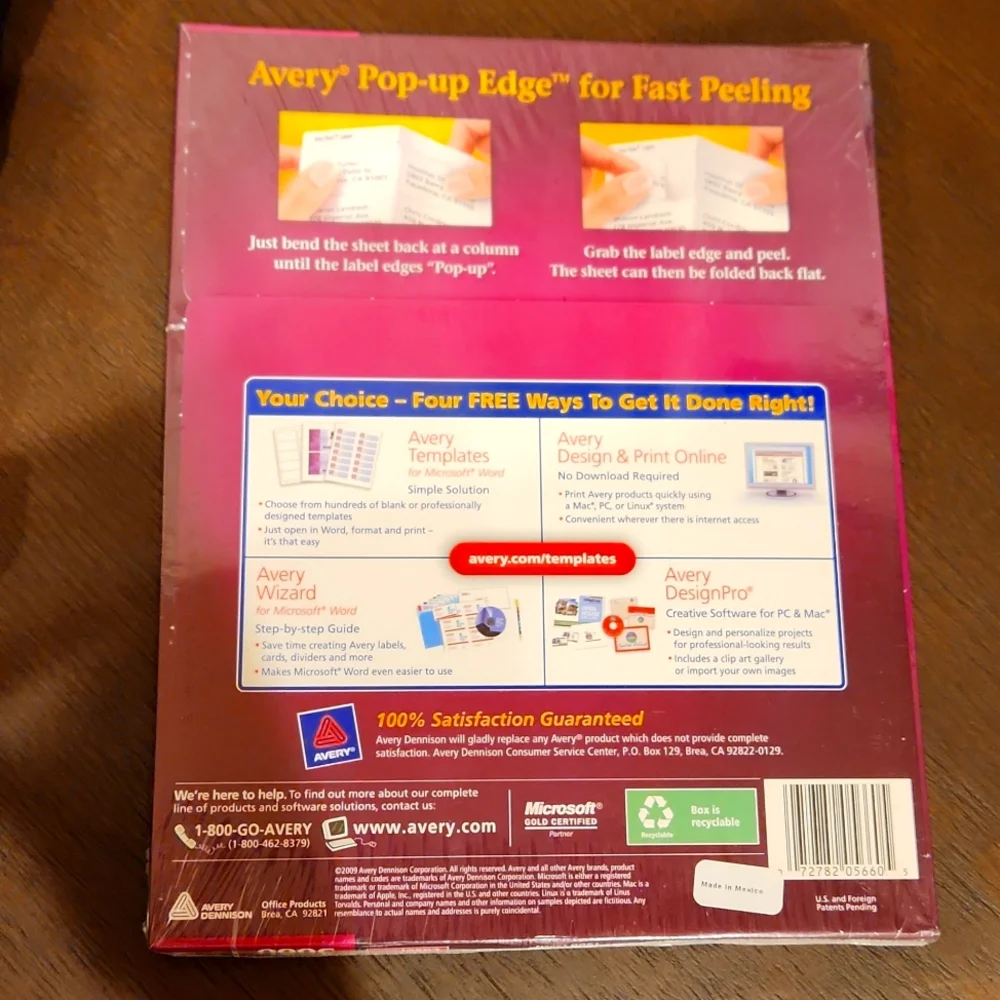 Avery 5660 Clear Easy Peel Address Labels, 1500 Labels